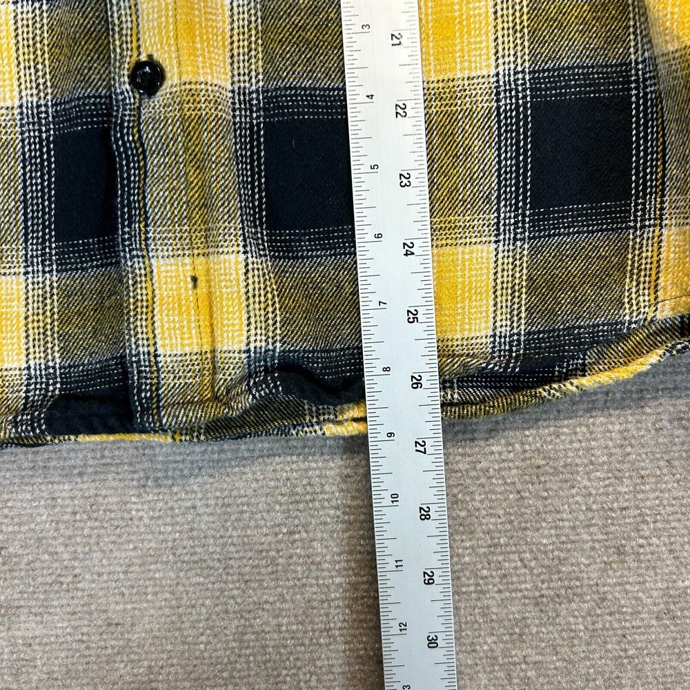 Sullen Honey Flannel Shirt Men's M Long Sleeve Yellow Black Plaid Craft Collect - Picture 7 of 10